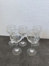 5 petits verre a liqueur digestif miniature cristal decor fleur retro table 