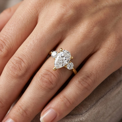 Bague diamant jaune - or,
