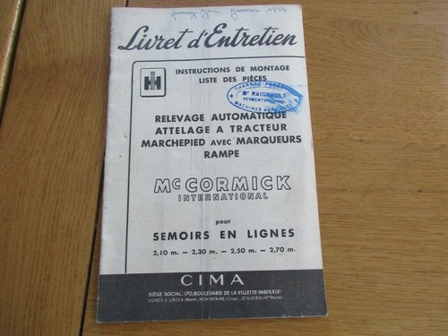 Livret entretien relevage - livret,