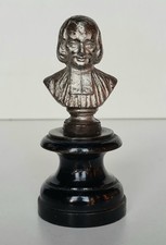 Petit buste bronze argenté Curé d´Ars Jean-Marie Vianney socle bois Napoléon 3