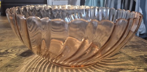 Grand saladier verre - verre, rose