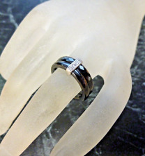 Bague ceramique noire sertie