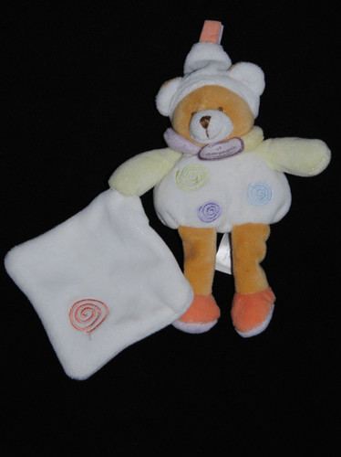 Peluche ours mouchoir blanc - peluche,