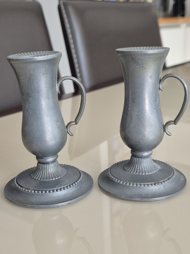 Paire petits bougeoirs en - de,
