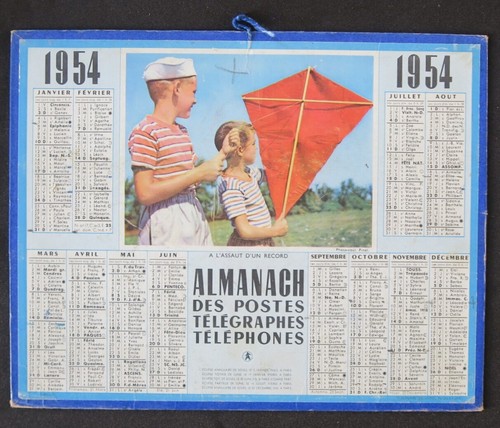 Calendrier almanach ptt 1954 - ptt,