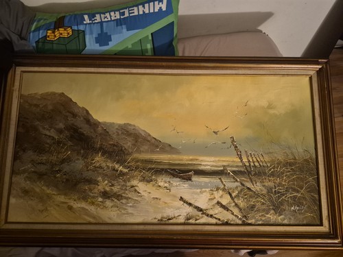 Vintage original oil seascape