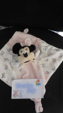 doudou plat Minnie Mouse rose noir imprimé noeud DISNEY PRIMARK - état NEUF -