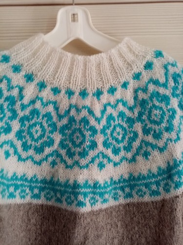 Pull mohair jacquard - pull, fait