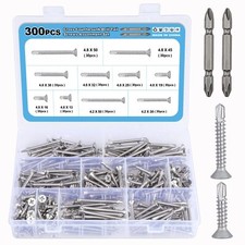 300 Pièces Vis Autoforeuse à Tete Fraisee M42 M48 mm Vis Autotaraudeuse Inox ...