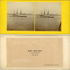 Stéréo, G.W. Wilson, Royaume-uni, H.M.S "Royal Albert"  vintage albumen stereo c