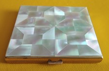 Poudrier ancien Nacré Miroir Bisauté - Signé AGME Suisse