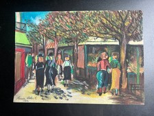 Tableau papier technique mixte Maurice Utrillo (fait main) signé et estampillé