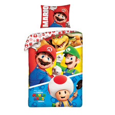Super Mario Gang Housse Couette Simple Set Ue Taille 100% Coton Jeu 2-in-1 Motif