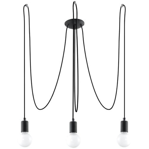 Lustre tissu noir e27 - noir, 3