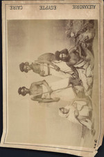 Egypte, Nubien posant en vêtements traditionnels.  Vintage albumen print Tirag