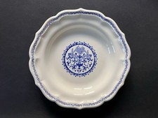 RARE PLAT CREUX EN FAÏENCE FINE GIEN DÉCOR ROUEN SERVICE DE TABLE 1935 IVOIRE