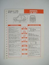 fiche technique RTA  HONDA N 600