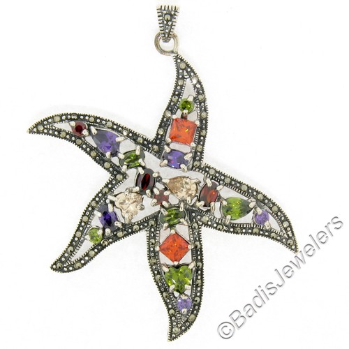 Sterling silver multi gemstone - silver,