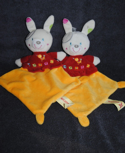Lot doudou plat lapin - plat,