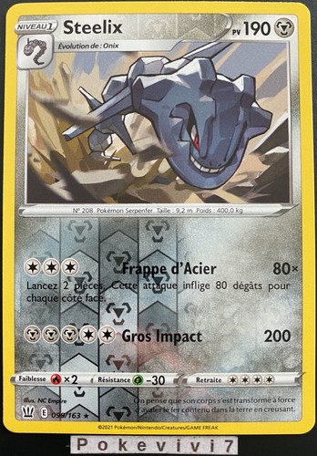 Carte pokemon steelix 099 163 - carte,