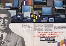 PUBLICITE ADVERTISING 025 1965 DUCRETET THOMSON télévision électrophone(2 pages)