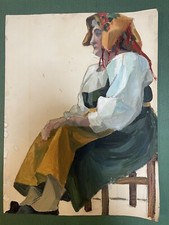 Tableau peinture ancienne 1947