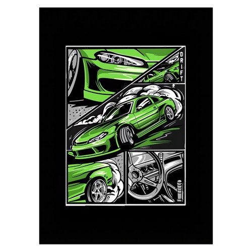 Affiche voiture drift - affiche, de