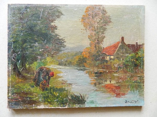 Tableau huile sur - , toile