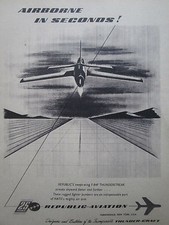 9/1956 PUB REPUBLIC AVIATION F-84F THUNDERSTREAK FIGHTER BOMBER ORIGINAL AD