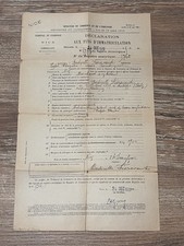 Rare Document ancien Registre du Commerce Nice 1920 Bertinelli Fioravanti