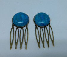 paire de peignes à chignon avec apatites création unique