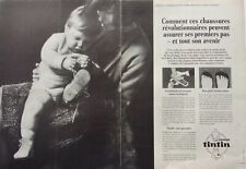 PUBLICITE  ADVERTISSING  DBLE PAGE  CHAUSSURES TINTIN  ANNEE 1966  M427