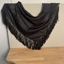 Châle Satiné Carré Noir À