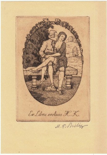 Exlibris livre art martin e - exlibris,
