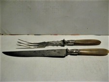 couverts à découper le gigot, Grissolange Pouzet - manches en corne