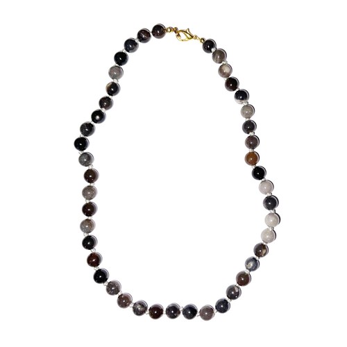 Collier silex pierres boules - pierres,