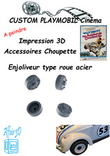 Custom Cinéma Playmobil 3D - Choupette - Volkswagen Coccinelle 70177 enjoliveur