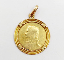 Médaille religieuse art nouveau or 18k Vierge Marie (circa 1910) F Rasumny
