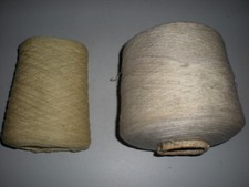 Lot de 2 anciennes bobines de fil blanc filature usine industrielle déco