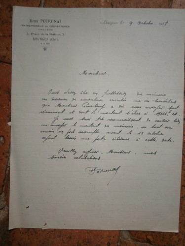 Lettre ancienne bourges cher - lettre,