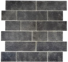 Pâte de Verre Noir Miroir Mosaïque Cuisine Bain Sol Mur 68-0349L 10 Mosaikmatten