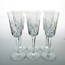 Cristal de Lorraine. Lemberg 6 flûtes à champagne cristal à décor de croisillons