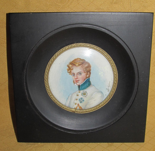 Peinture miniature peint - , main