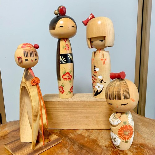 Kokeshi piece set handmade - kokeshi,