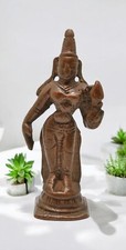 Laiton Antique Lady Apsara Figurine Original Old Main Crafted Fin Gravure