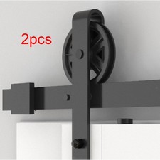 Lot de 2 roulettes pour portes coulissantes de grange, quincaillerie lisse