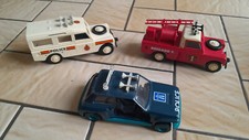 HELLER CLICLAC RENAULT 5 POLICE + 2 LAND ROVER POMPIER POLICE