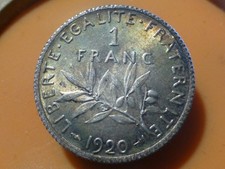 1 FRANC - SEMEUSE (ARGENT) - 1920 - RARE QUALITE SUP+ !