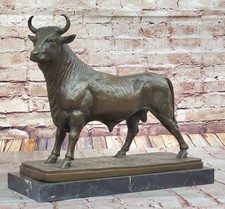 Sculpture En Bronze De Bison Collectible Bonheur Signée Figure D'Animal