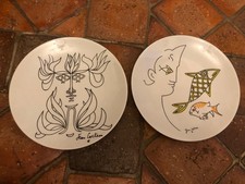 PAIRE 2 ASSIETTES JEAN COCTEAU